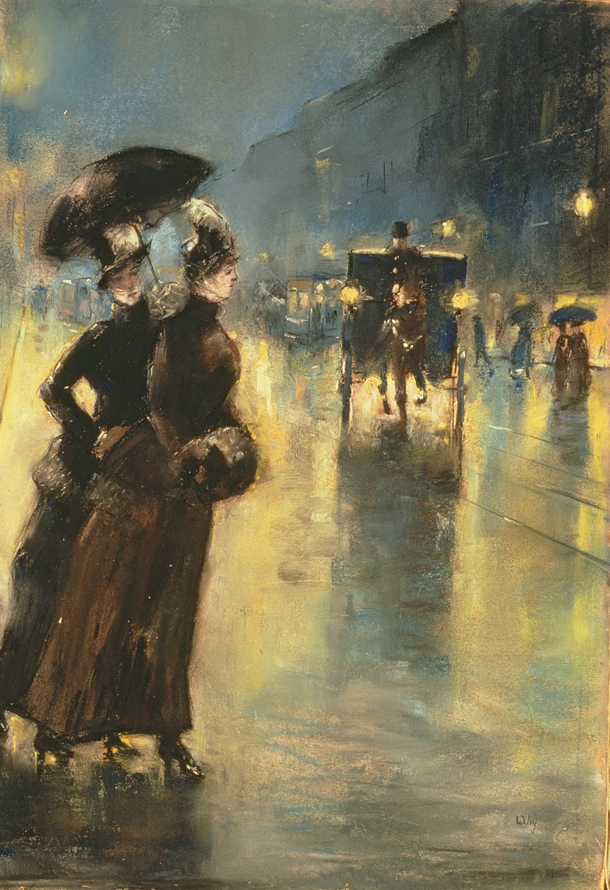 Lys om natten, 1889 av Lesser Ury