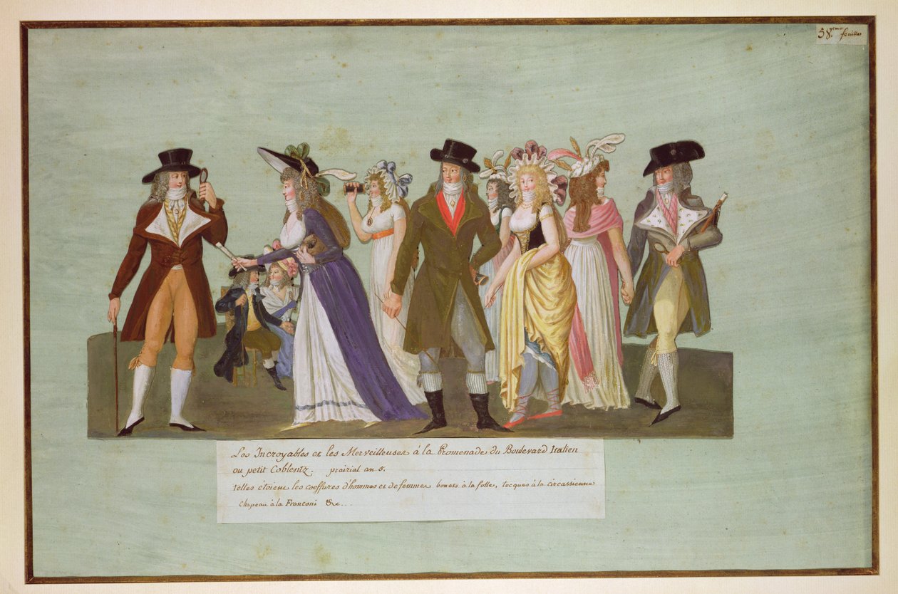 Fol.5 Incroyables og Merveilleuses på Boulevard des Italiens av Lesueur Brothers