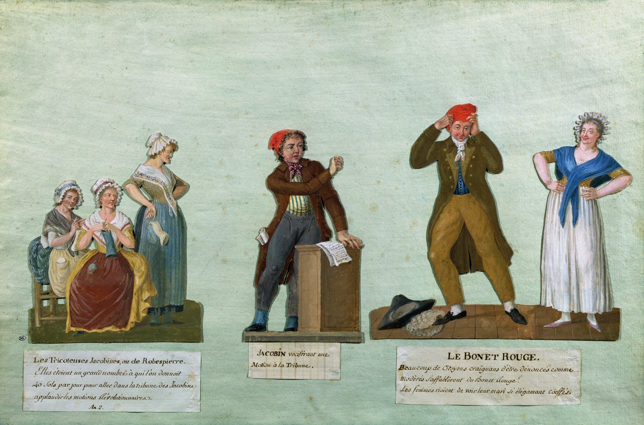 The Jacobin Knitters, a Jacobin and the Red Bonnet av Lesueur Brothers