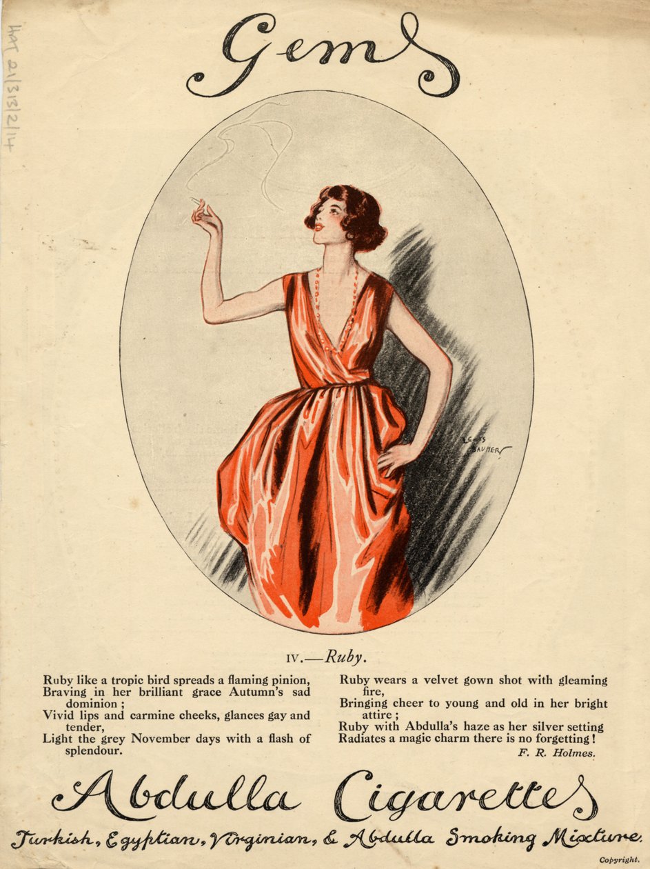 Abdulla-sigaretter, 1920-tallet av Lewis Baumer