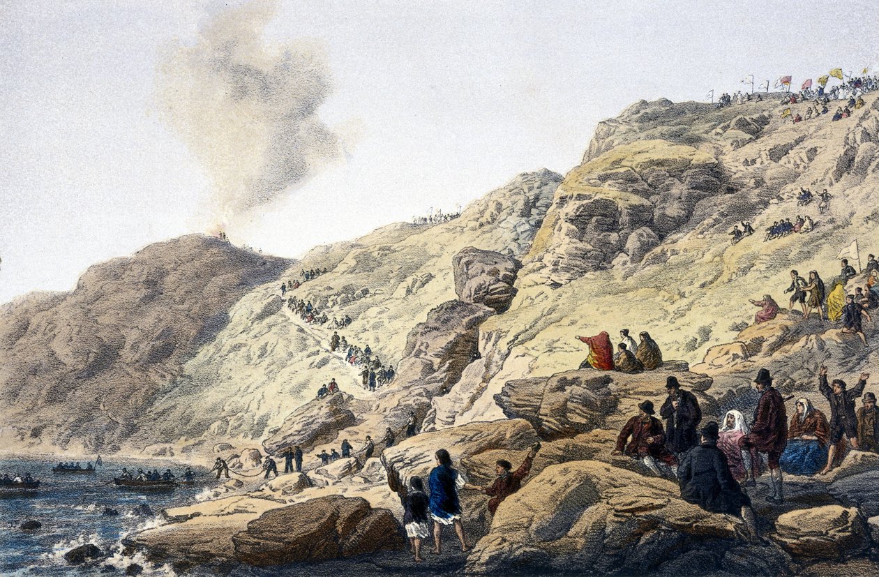 Kabellegging Foilhummerum Bay, nær Valentia, Irland av Unbekannt Unbekannt