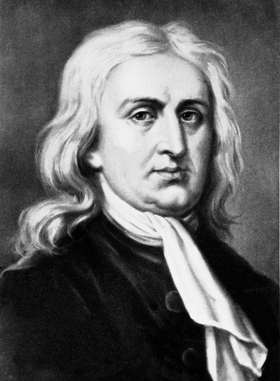 Sir Isaac Newton (s/hvitt bilde) av Unbekannt Unbekannt
