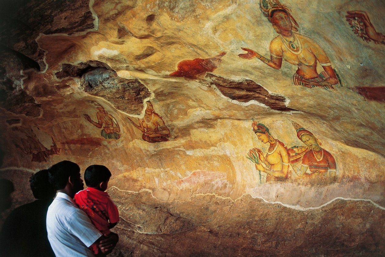 Sri Lanka, Sigiriya, fresker som viser unge kvinner av Unbekannt Unbekannt
