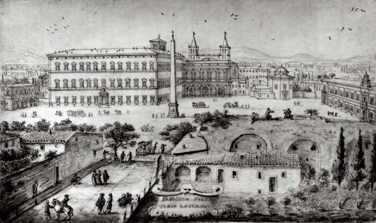 Utsikt over Lateran, Roma, 1672-73. av Lievin Cruyl