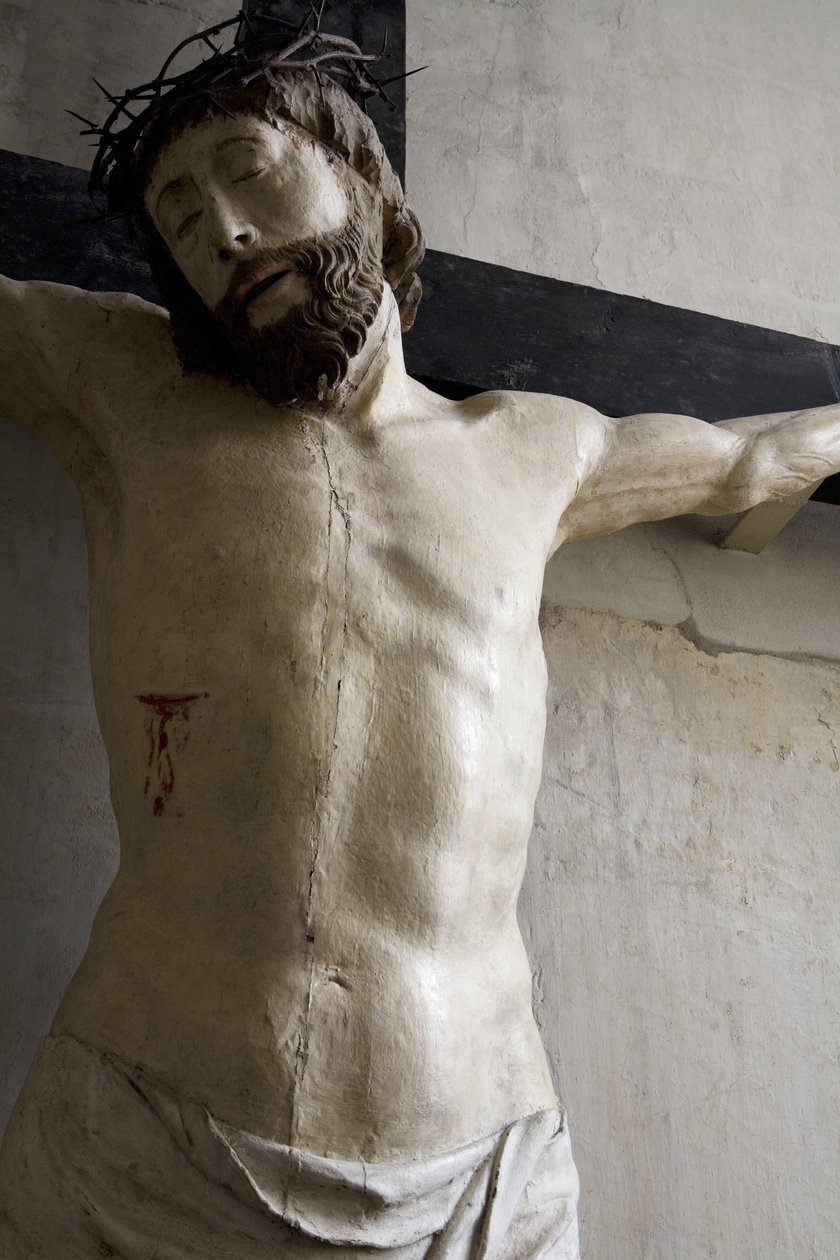 Kristus på korset, detalj (malt tre) av Ligier Richier