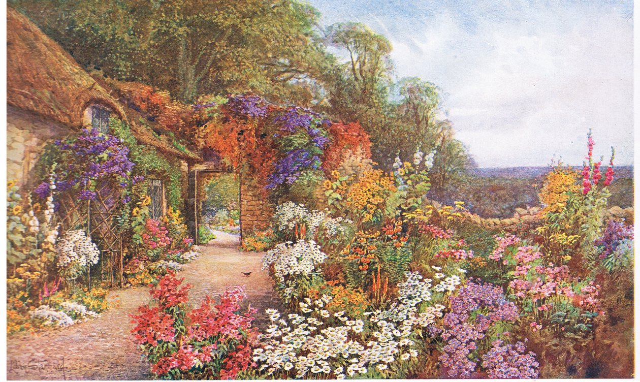 En gammel hage, fra The Gardens of England: In the Southern and Western Counties utgitt av The Studio, 1907 av Lilian Stannard