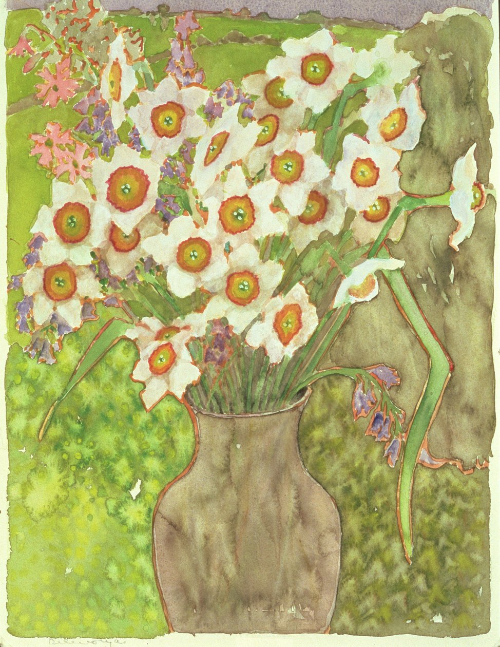 Jonquils at Twilight, 1999 (wc på papir) av Lillian Delevoryas