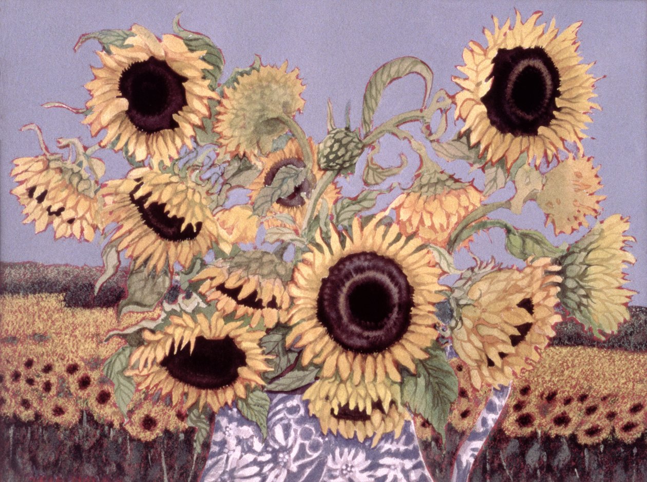 Sun Queen, 1995 (wc på papir) av Lillian Delevoryas