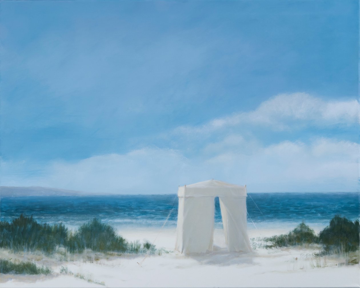 Strandtelt, 2012 (akryl på lerret) av Lincoln Seligman