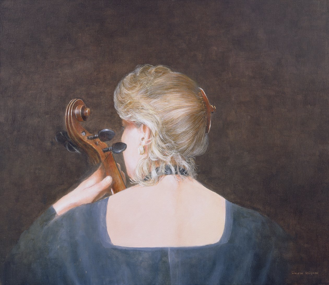 Celloprofessor, 2005 (akryl) av Lincoln Seligman