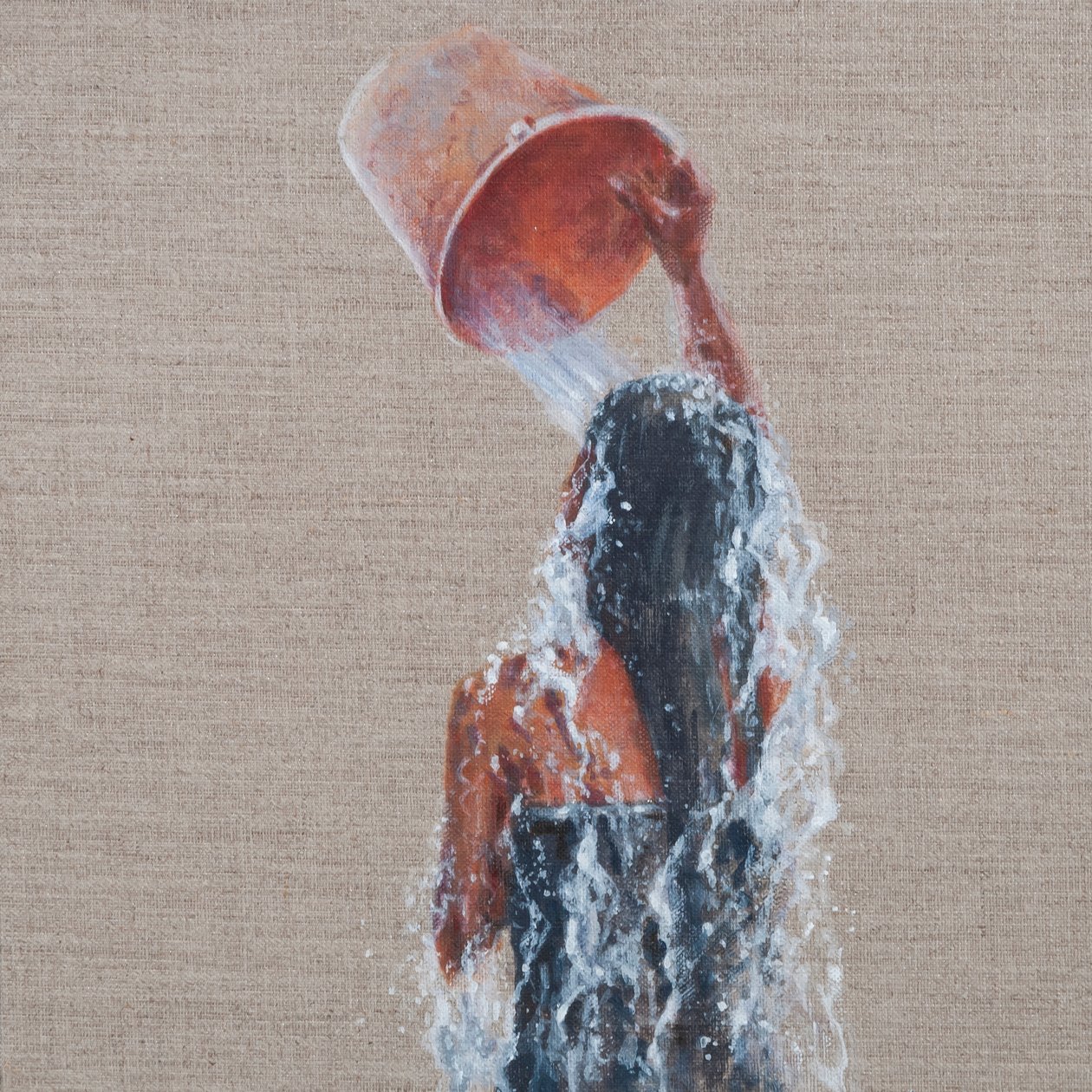 Girl Bathing, 2012 (akryl på lerret) av Lincoln Seligman