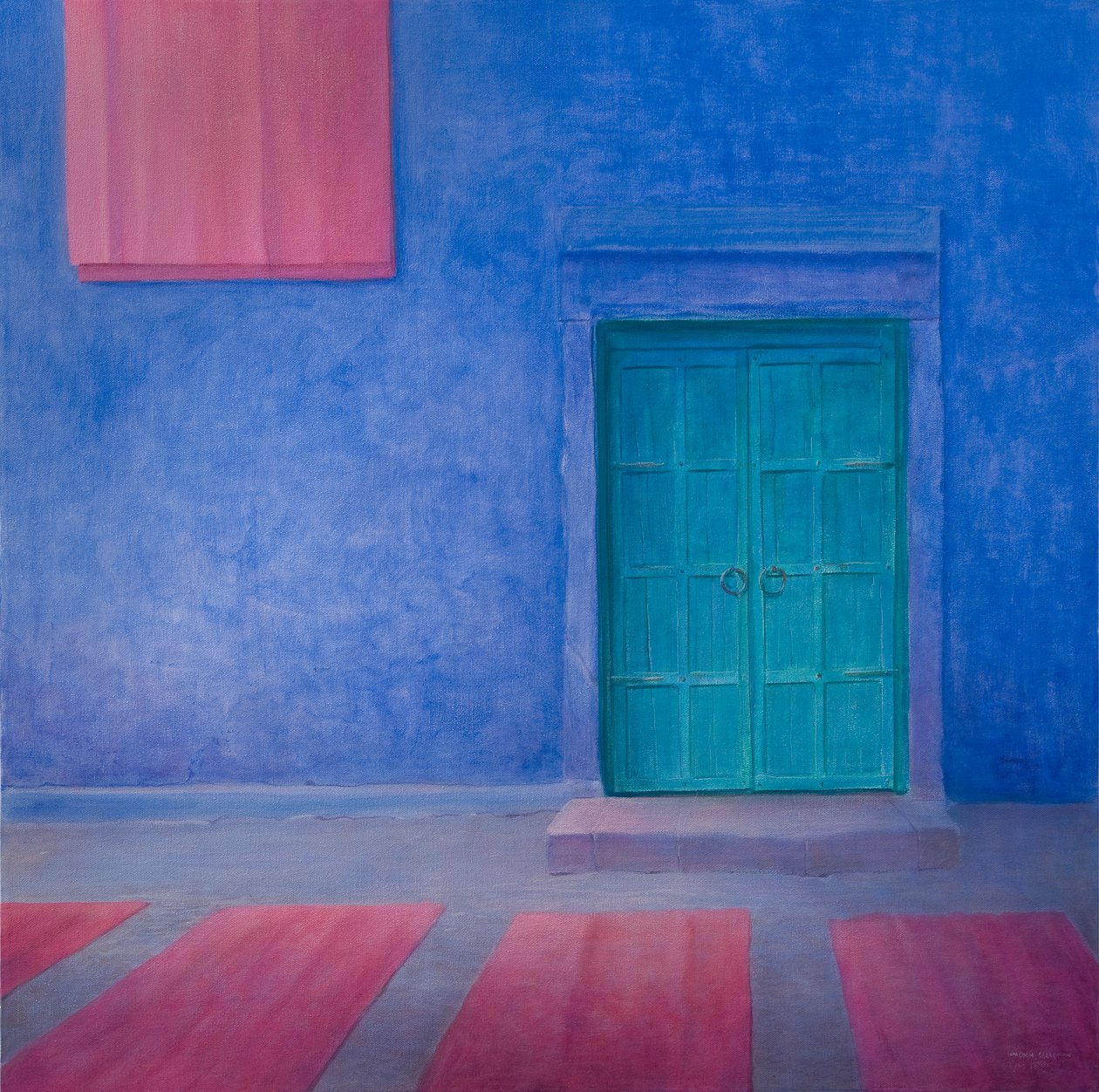 Green Door Jodhpur, 2010 (akryl på lerret) av Lincoln Seligman