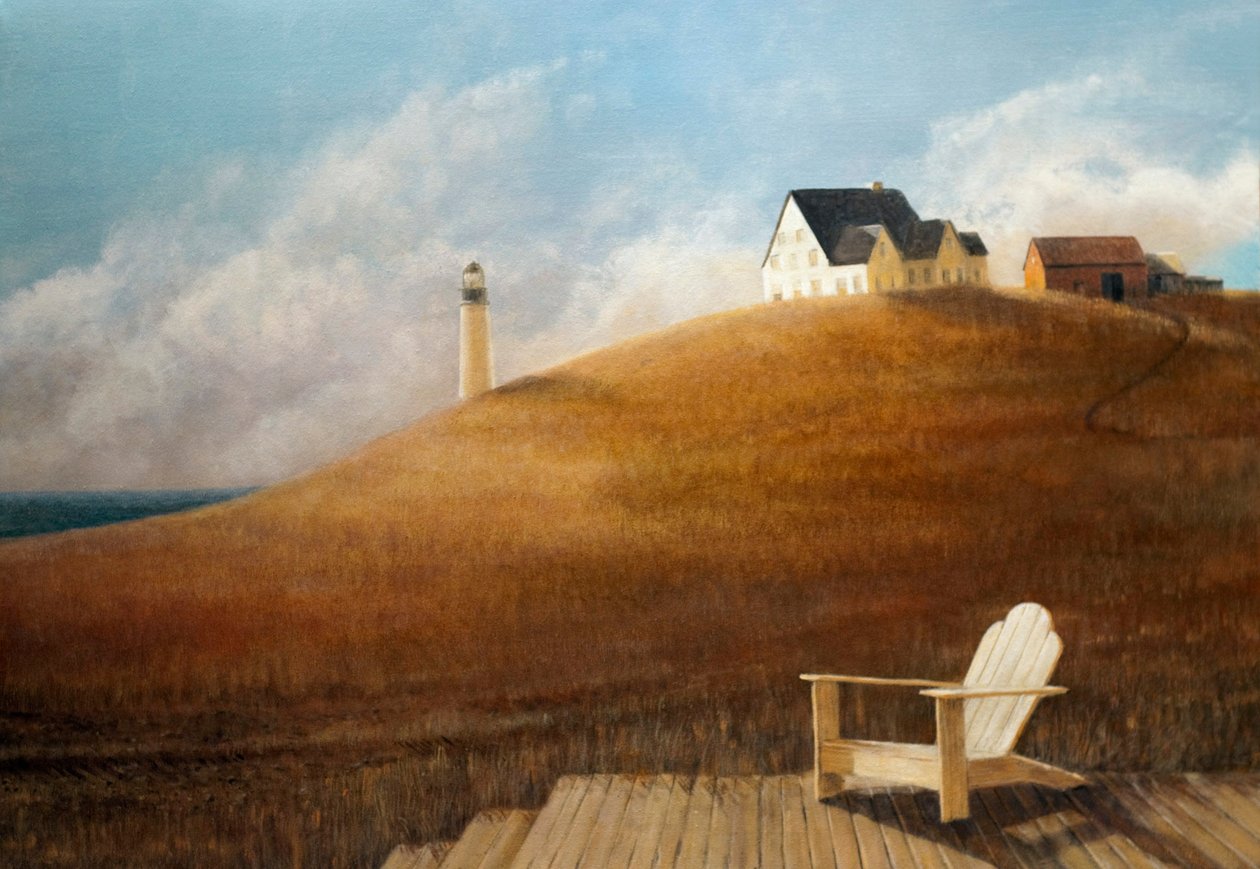 Maine Landscape, 2010 (akryl på lerret) av Lincoln Seligman