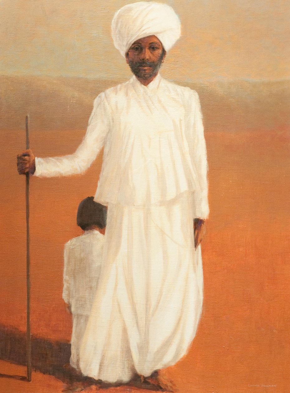 Man and Child II, 2010 (akryl på lerret) av Lincoln Seligman