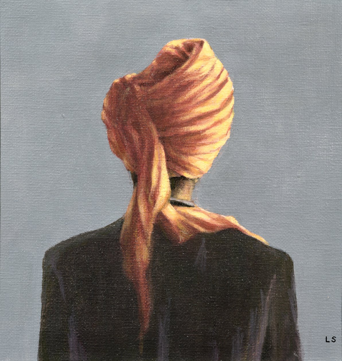 Oransje turban, 2004 (akryl på lerret) av Lincoln Seligman
