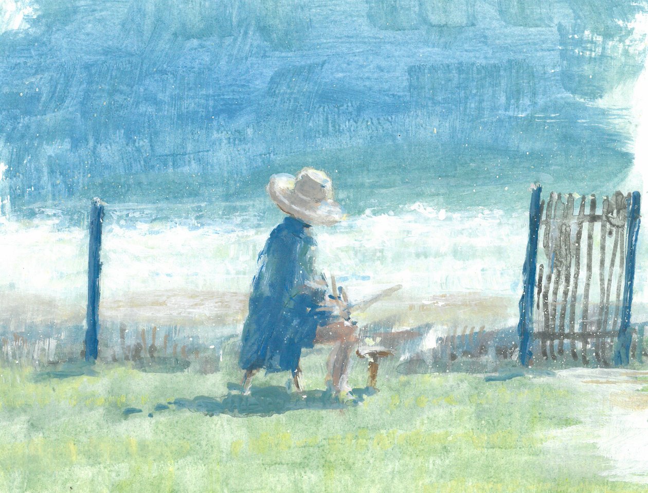 Painting the Sea (akryl på lerret) av Lincoln Seligman