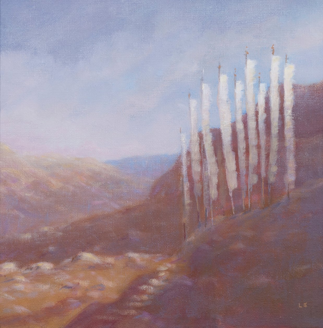 Bønneflagg, Bhutan, 2012 (akryl på lerret) av Lincoln Seligman