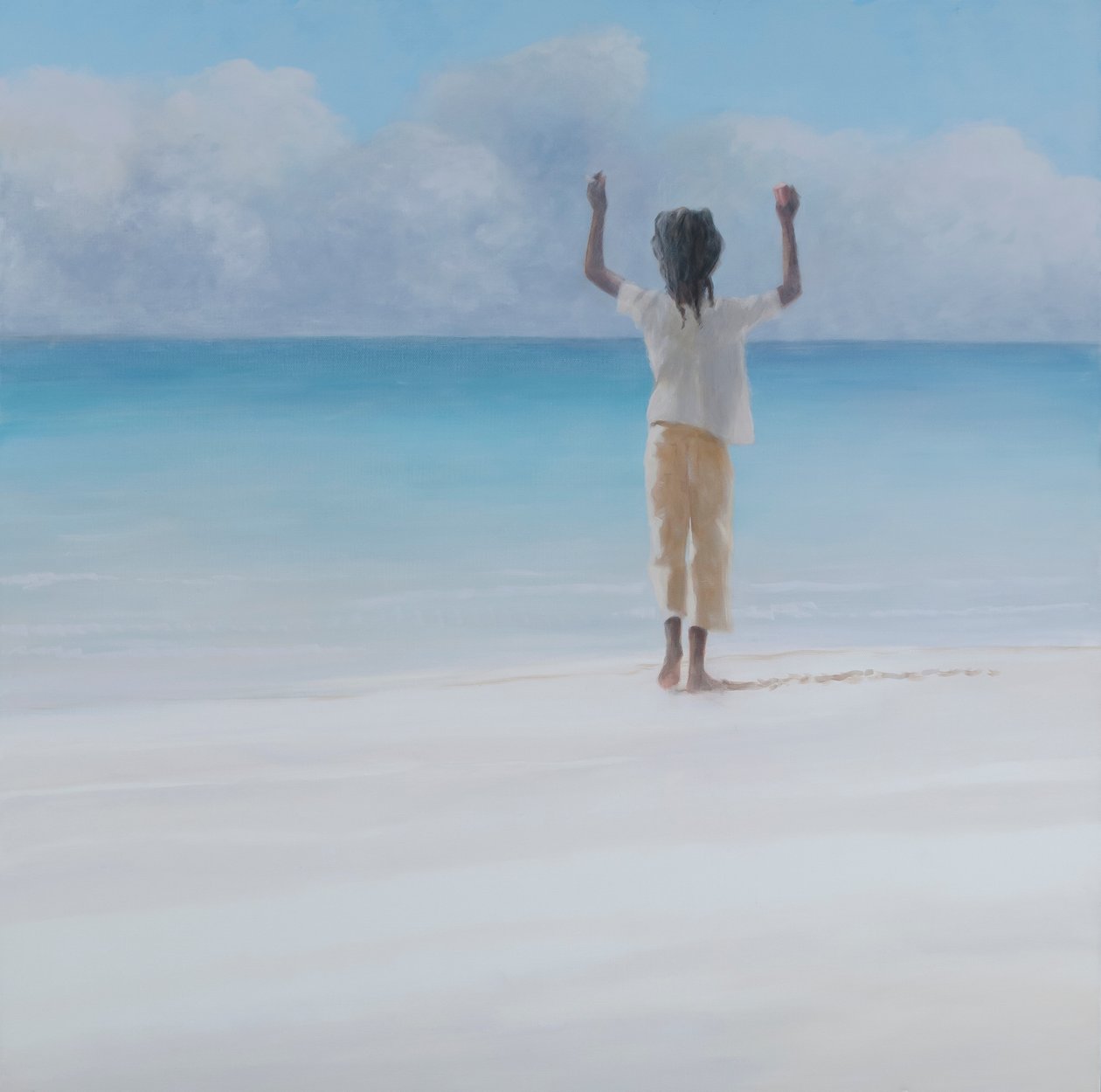 Rasta på stranden, 2012 (akryl på lerret) av Lincoln Seligman