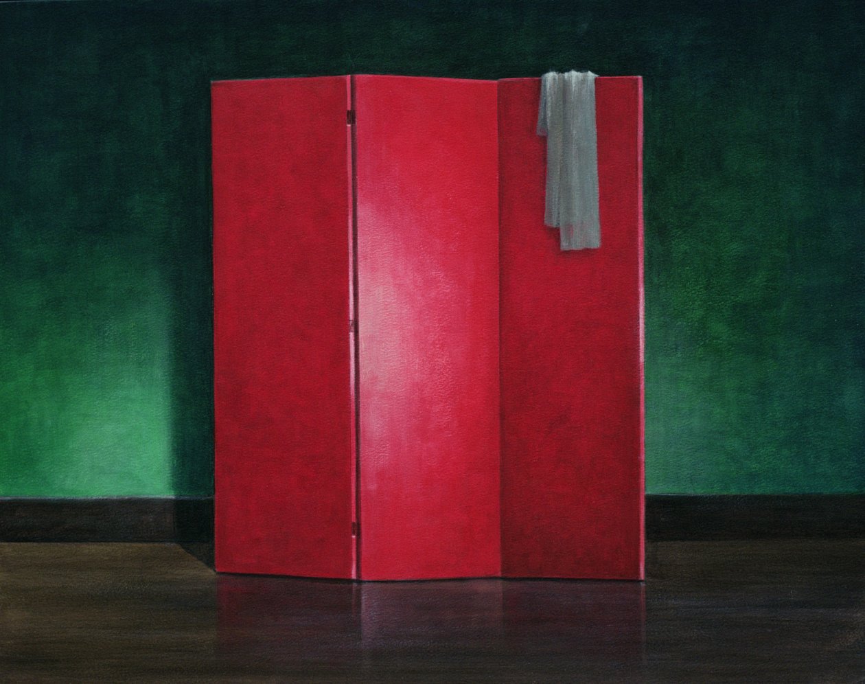 Red Screen, 1990 (akryl på lerret) av Lincoln Seligman