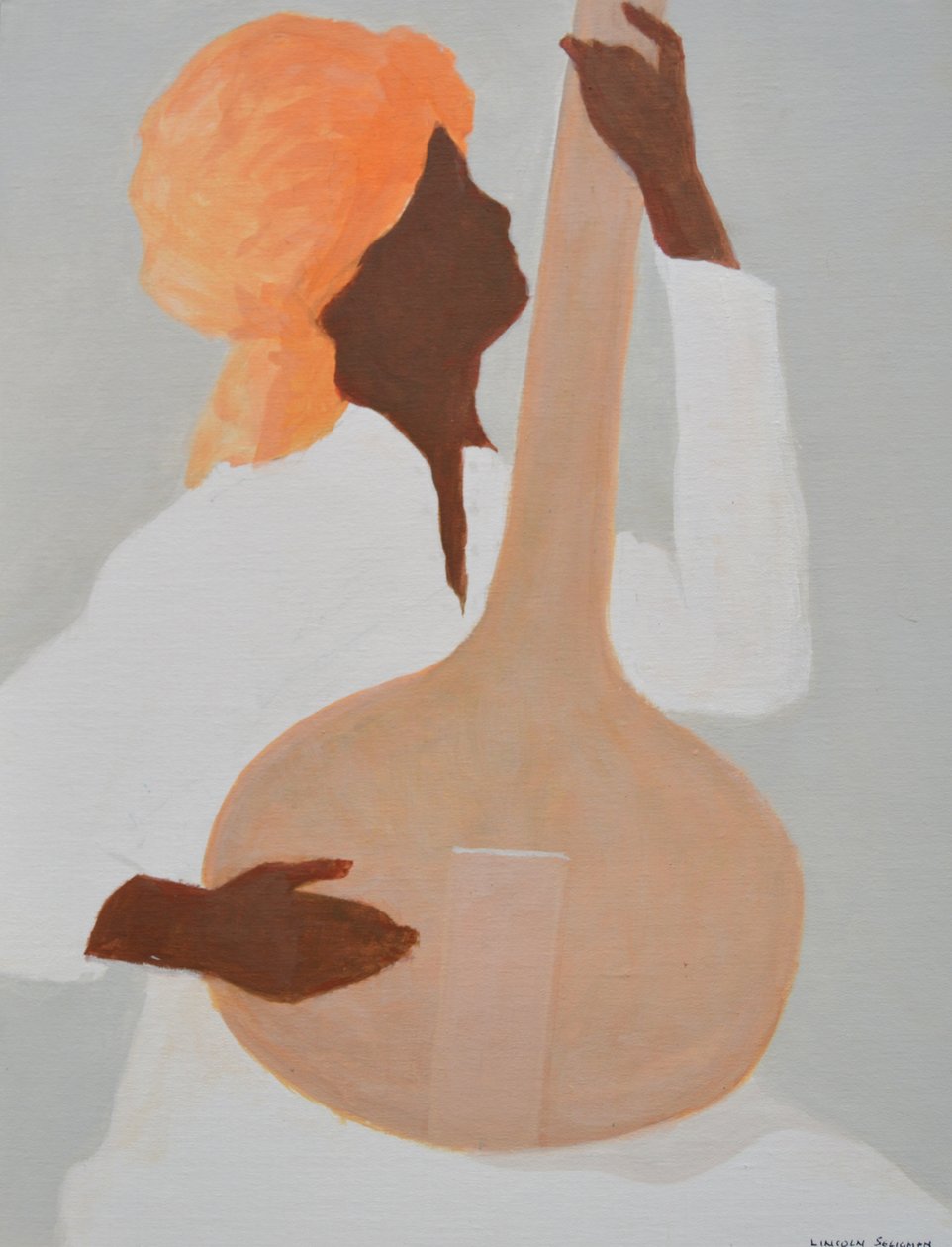 Sitarspiller, Orange Turban av Lincoln Seligman