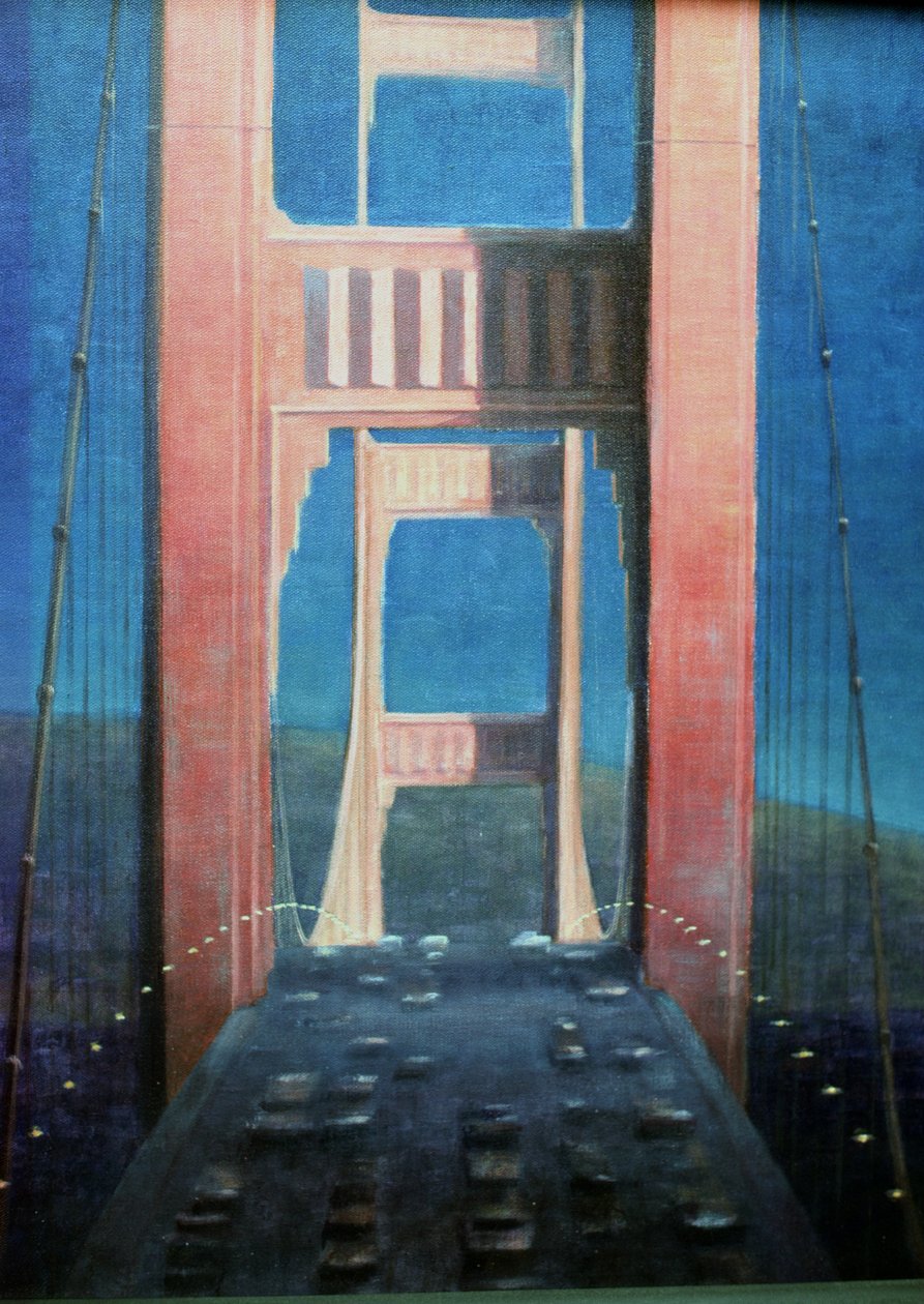 The Golden Gate Bridge, 1992 (akryl på lerret) av Lincoln Seligman