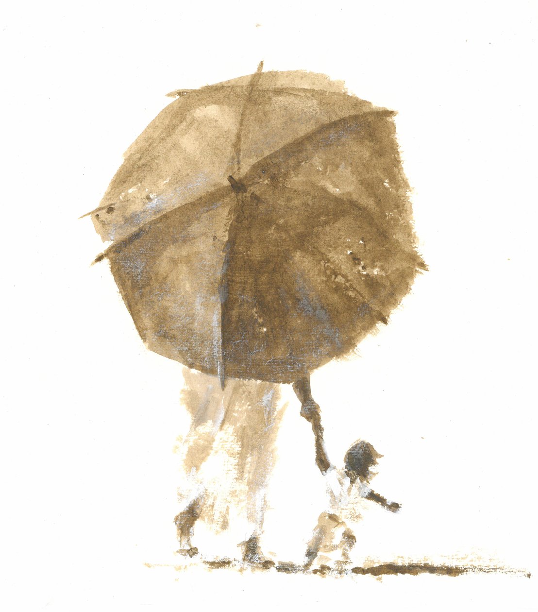 Paraply og barn 1, 2015 av Lincoln Seligman