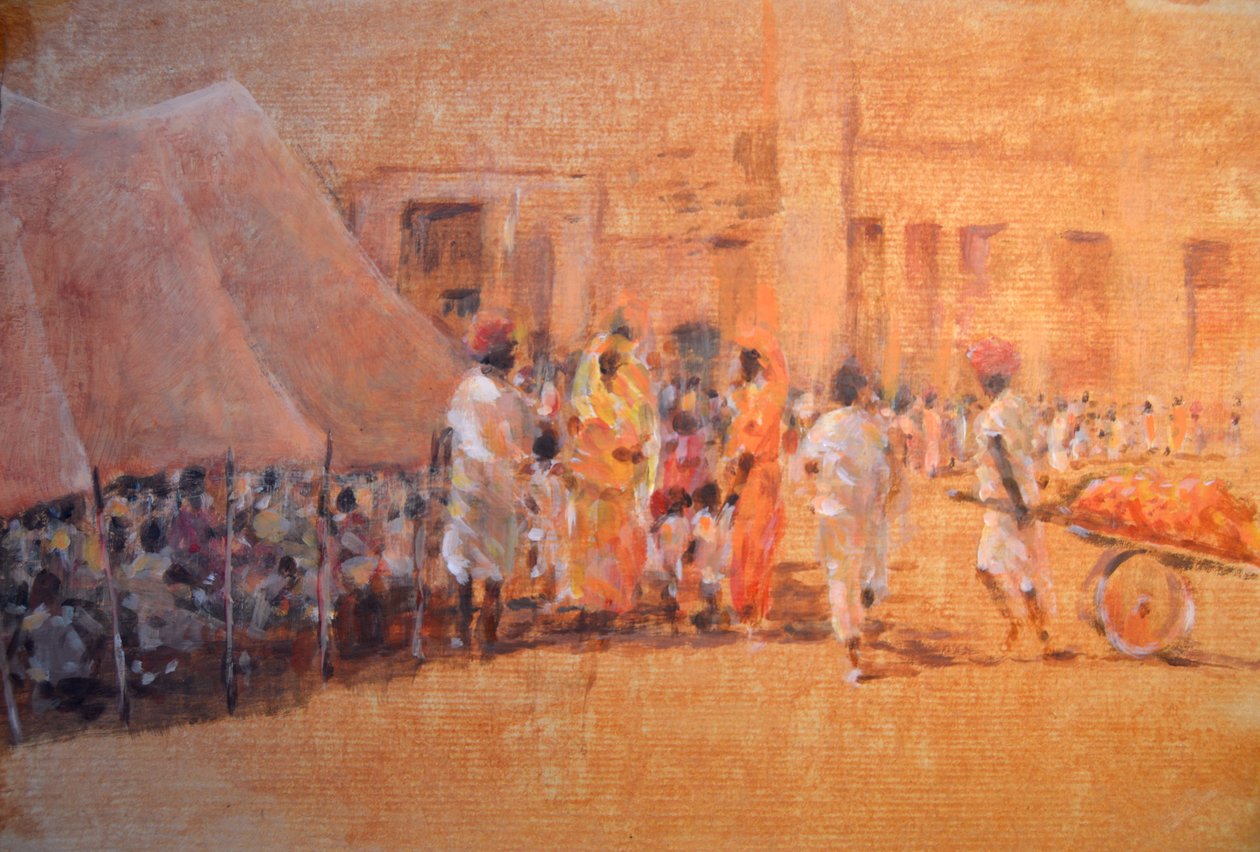 Landsbyscene, Jaipur av Lincoln Seligman
