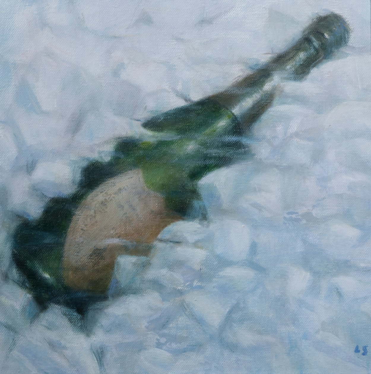 Champagne på is, 2012 (akryl på lerret) av Lincoln Seligman