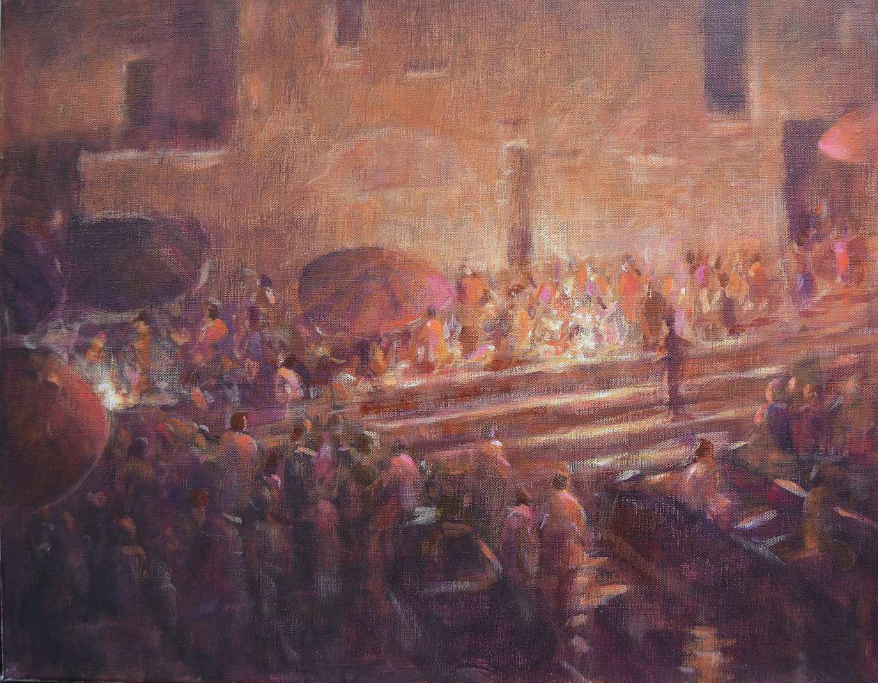 Varanasi skritt om natten av Lincoln Seligman