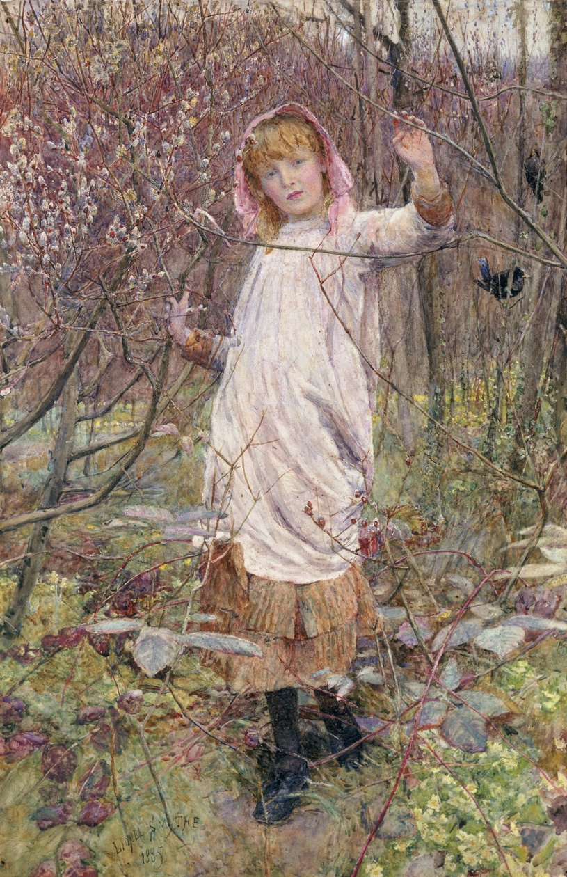 The First Buds of Spring, 1885 (wc og kroppsfarge på papir) av Lionel Percy Smythe