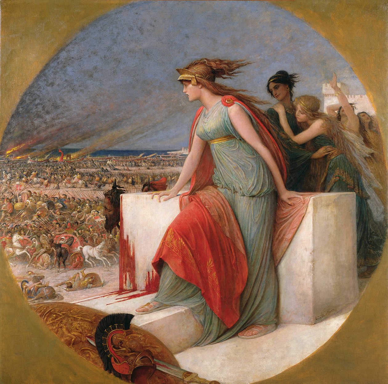 Battle Scene, ca. 1890 (olje på lerret) av Lionel Noel Royer
