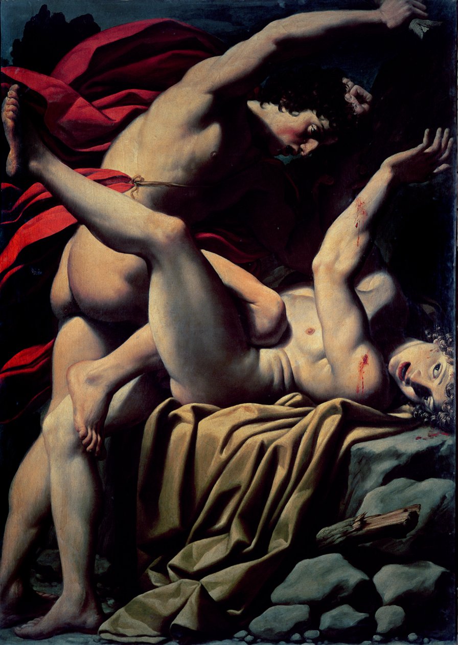 The Death of Abel (olje på lerret) av Lionello Spada