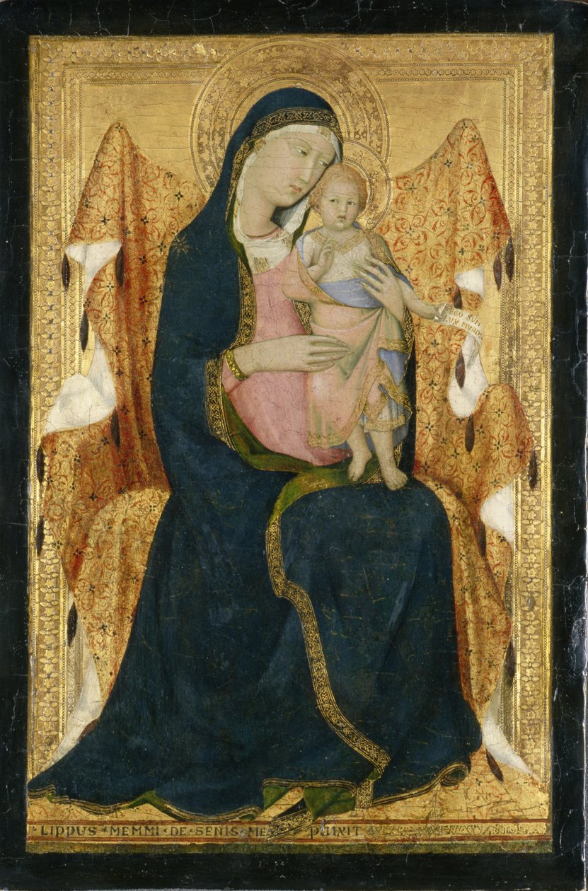 Enthroned Madonna with Child, ca. 1340 (tempera på poppeltre) av Lippo Memmi