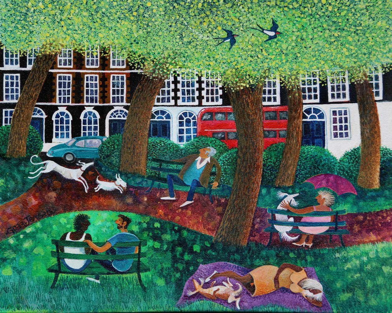 London Park, 2022 (akryl på lin) av Lisa Graa Jensen