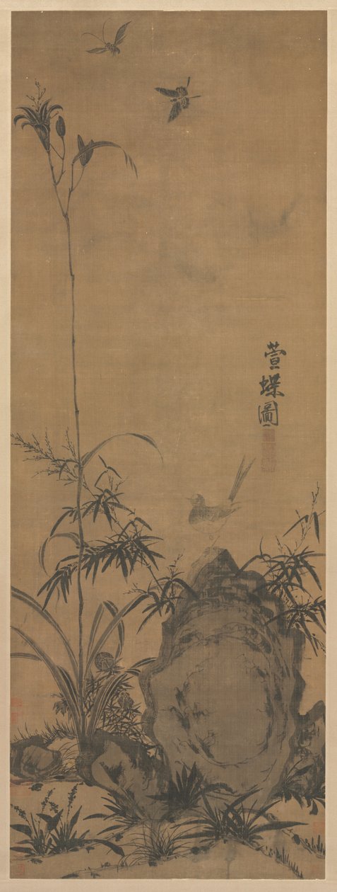 Lily and Butterflies, 1300-tallet. av Liu Shanshou
