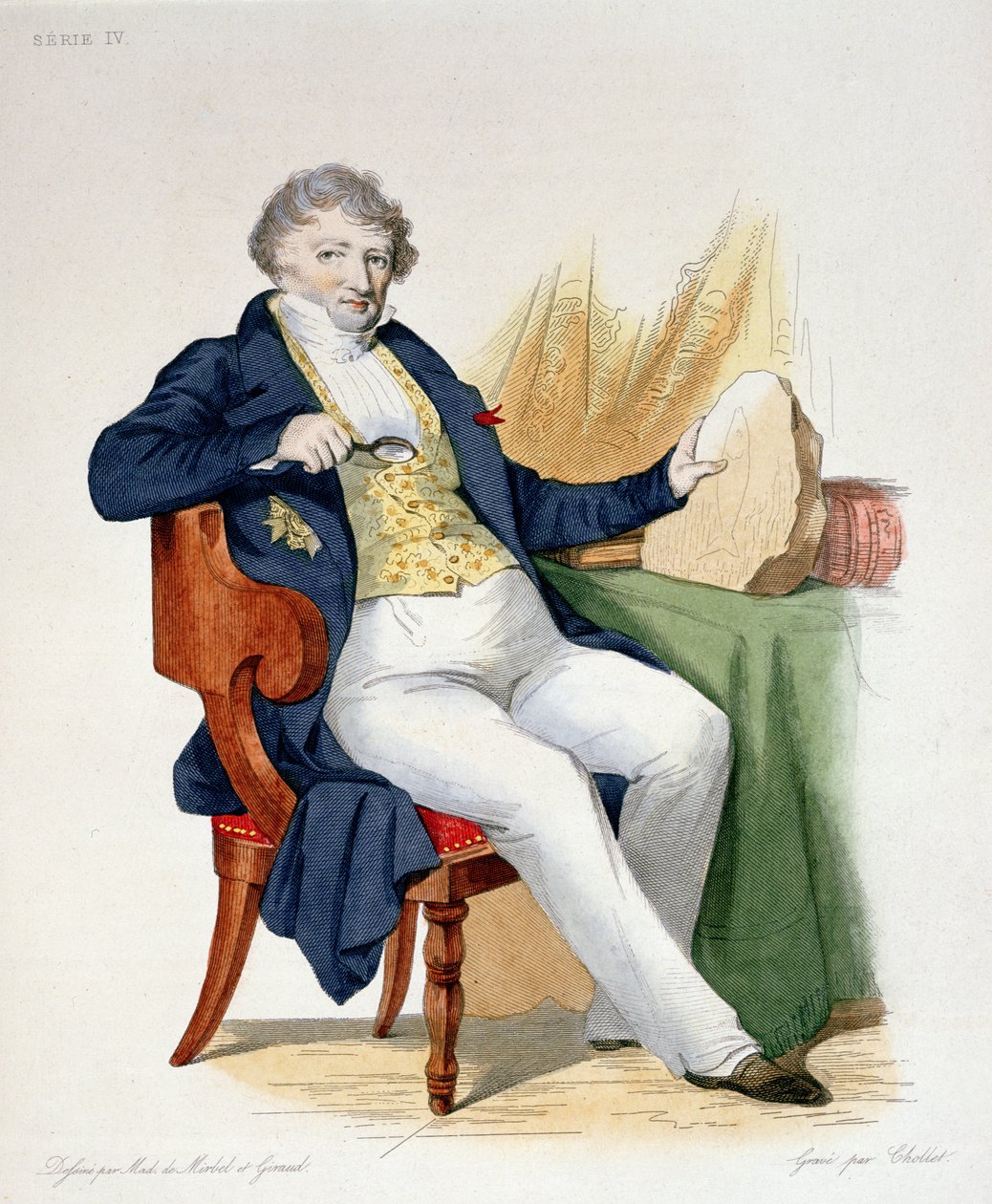 Georges Cuvier (1769-1832) illustrasjon fra Le Plutarque Francais av E. Mennechet, gravert av Chollet, 1835 av Lizinska Aimee Zoe de Mirbel