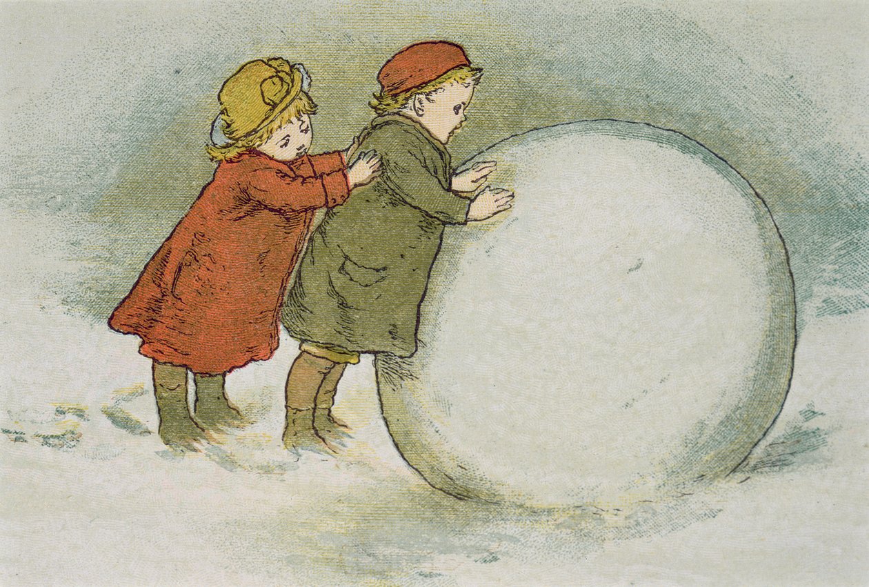 Barn som ruller snøballer av Lizzie Mack