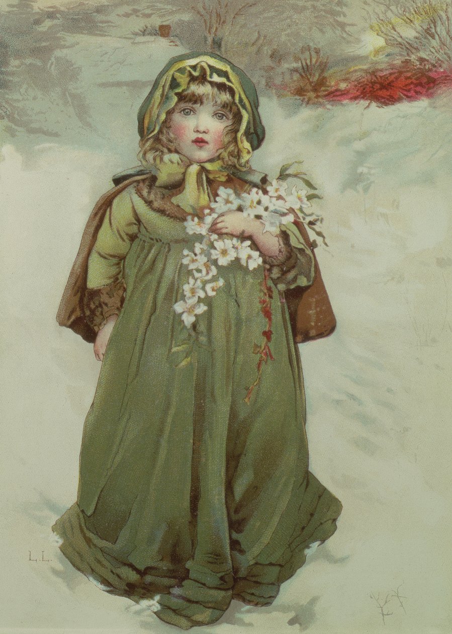 Frontispice fra Christmas Roses, 1880 av Lizzie Mack