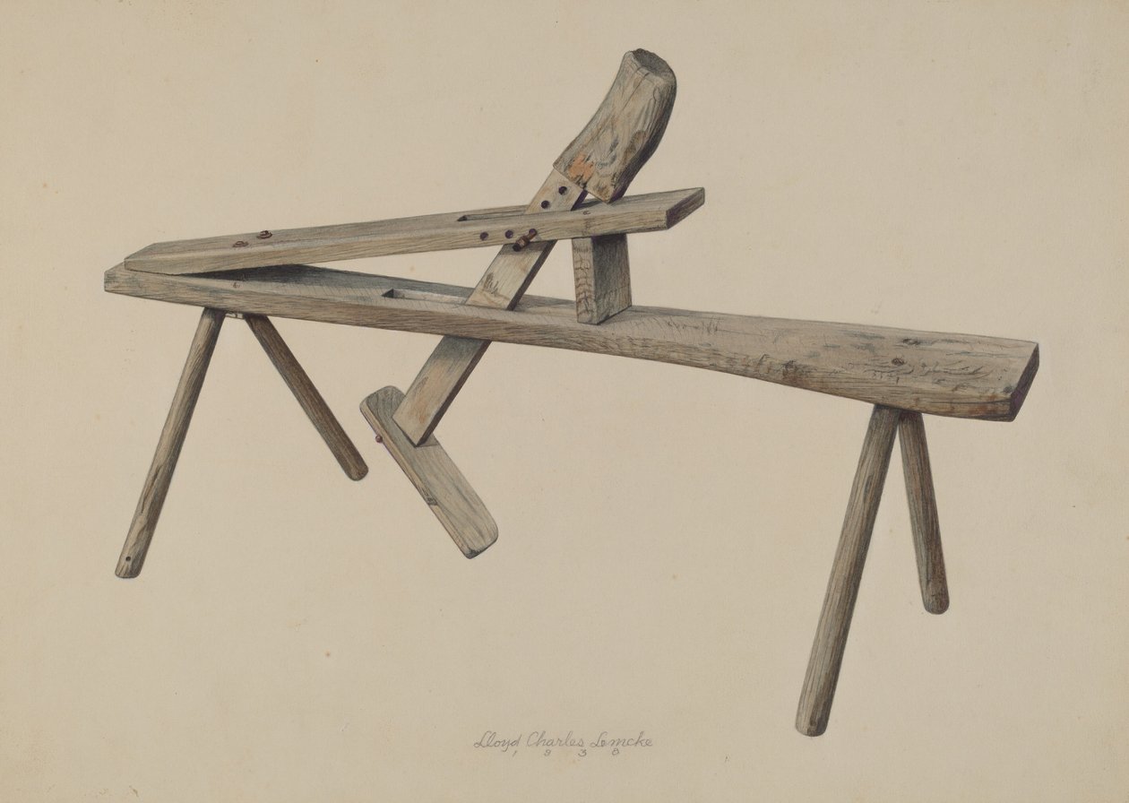 Treskjærerbenk, 1938. av Lloyd Charles Lemcke