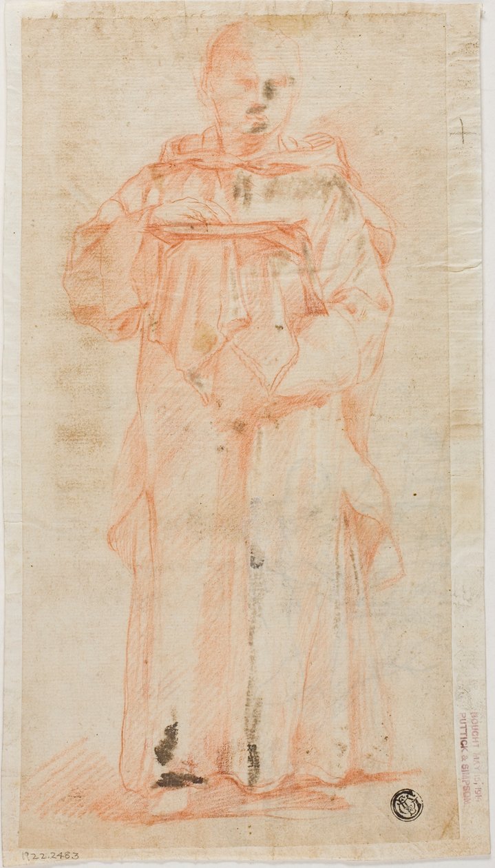 Stående munk holder vert og Palen av Lodovico Carracci