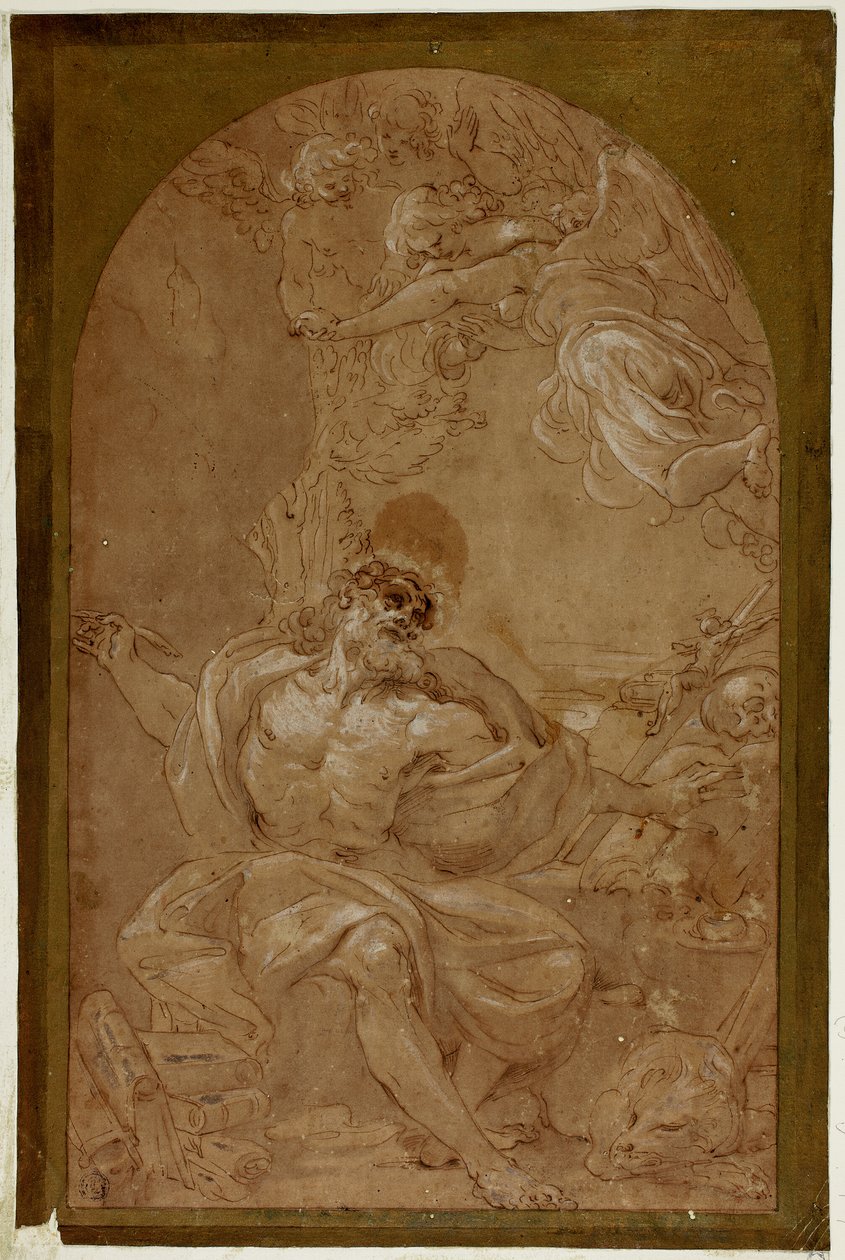 Studie for Saint Jerome av Lodovico Carracci