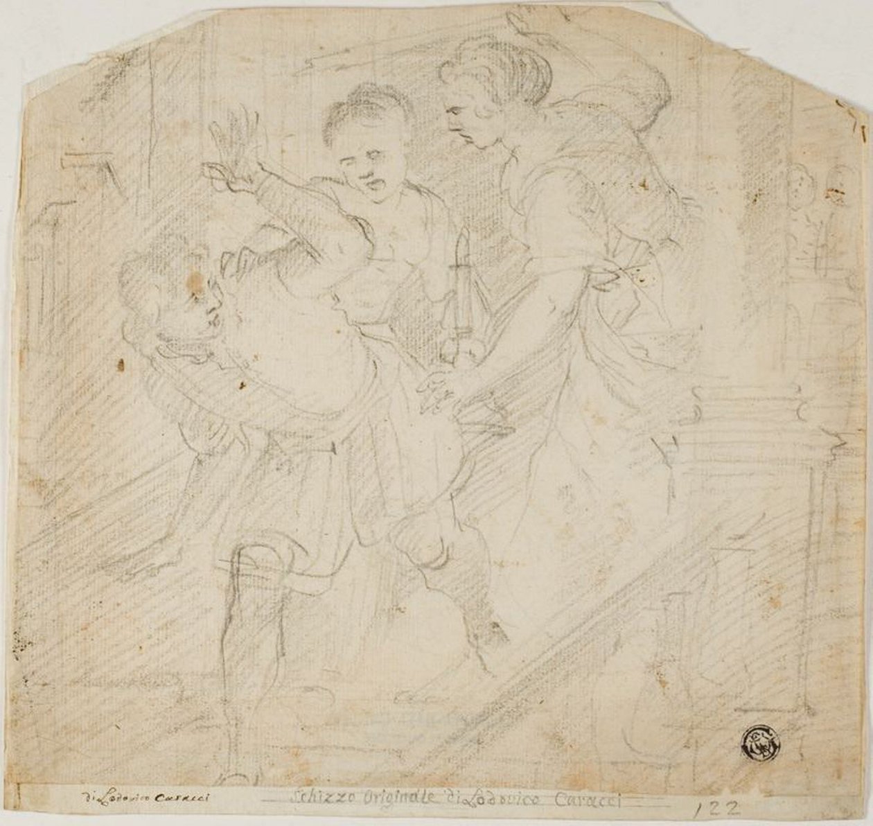 To kvinner som jager en mann av Lodovico Carracci