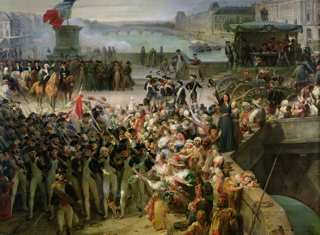 Garde Nationale de Paris drar for å bli med i hæren i september 1792, ca. 1833-36 (detalj av 34104) av Léon Cogniet