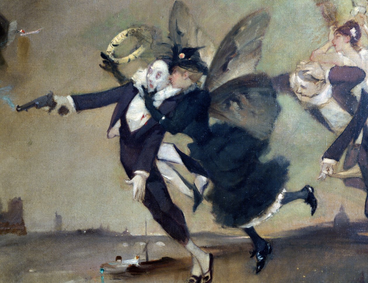 'Parce Domine', detalj, c1884. av Léon Adolphe Willette
