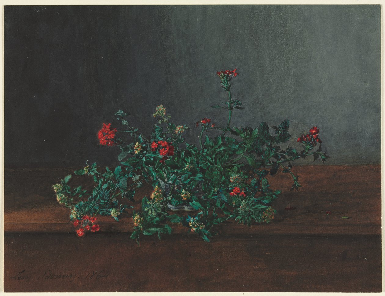 Stilleben med ville blomster, 1864. av Léon Bonvin