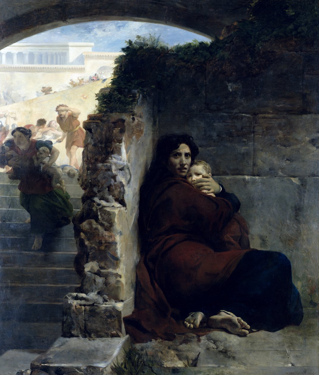 Scene for massakren på de uskyldige av Léon Cogniet