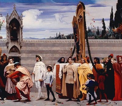 Cimabues Madonna båret i prosesjon av Frederic Leighton