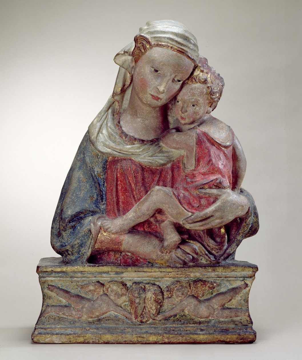 Madonna og barn (malt terrakotta) av Lorenzo Ghiberti