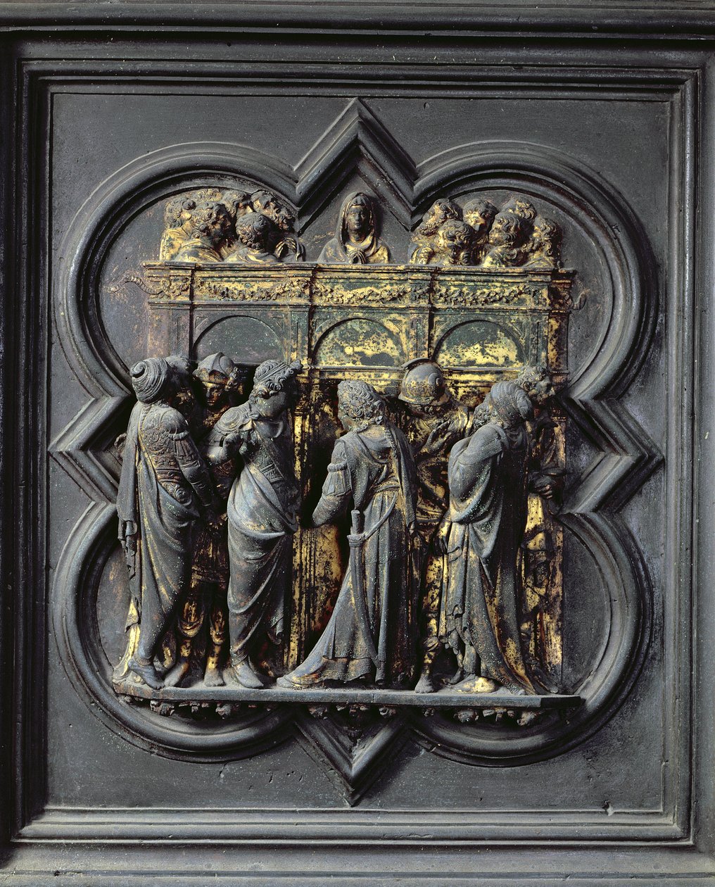 Pinse, tjuende panel av norddørene til dåpskapellet i San Giovanni, 1403-24 (bronse) av Lorenzo Ghiberti
