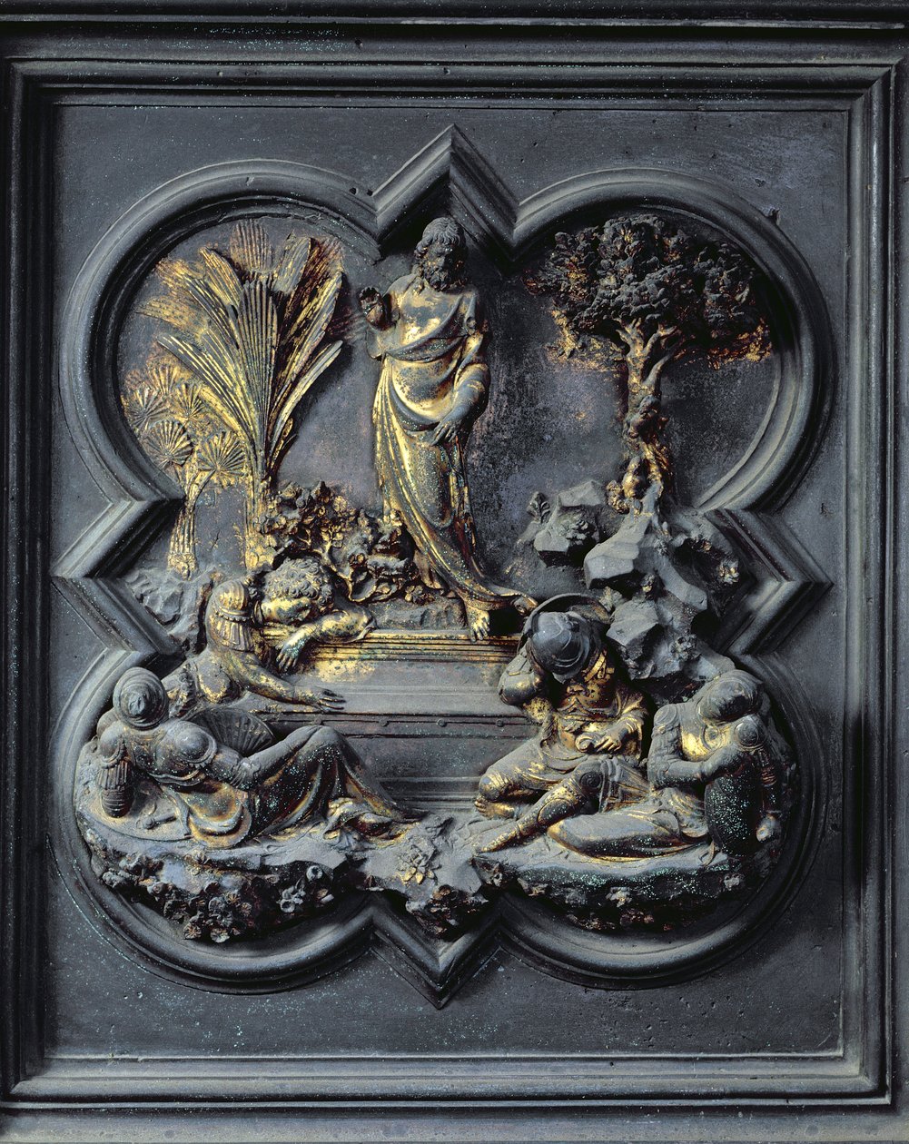 The Resurrection of Christ, nittende panel av norddørene til dåpskapellet i San Giovanni, 1403-24 (bronse) av Lorenzo Ghiberti